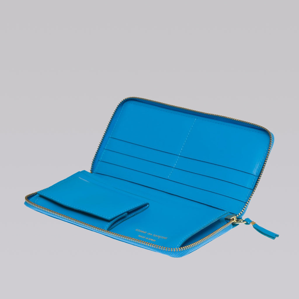 COMME DES GARCONS WALLET SA0110 CLASSIC PLAIN BLUE