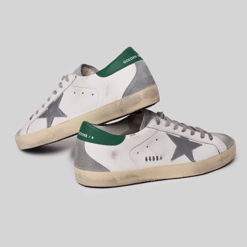 GOLDEN GOOSE SNEAKERS  SUPER STAR CLASSIC WITH SPUR WHITE/GREY/SILVER