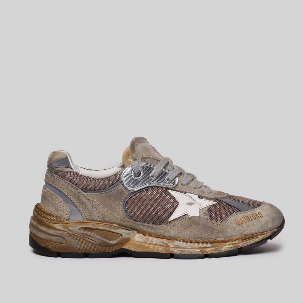 GOLDEN GOOSE SNEAKERS RUNNING DAD TAUPE/SILVER/WHITE