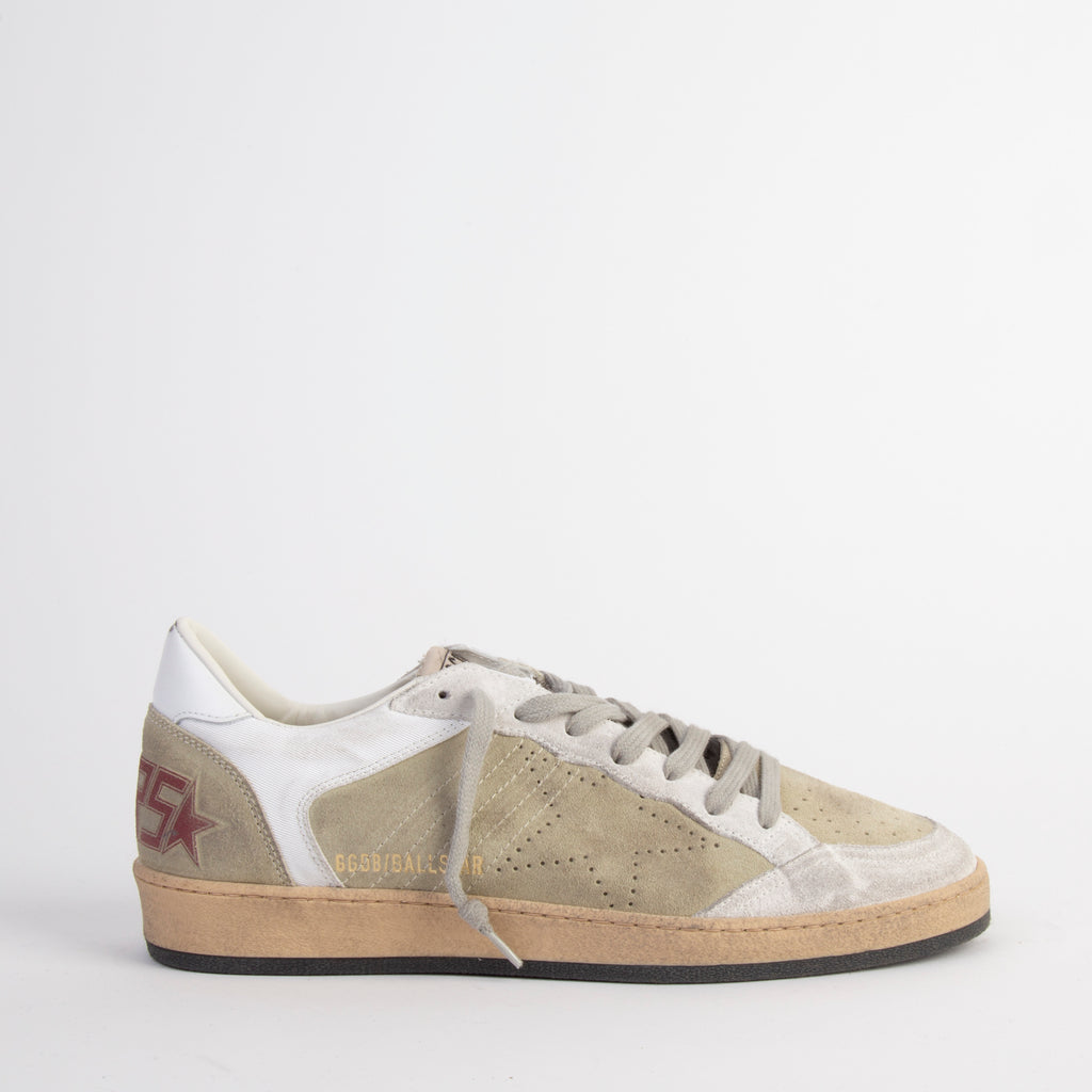 GOLDEN GOOSE SNEAKERS - BALL STAR - TAUPE/WHITE 