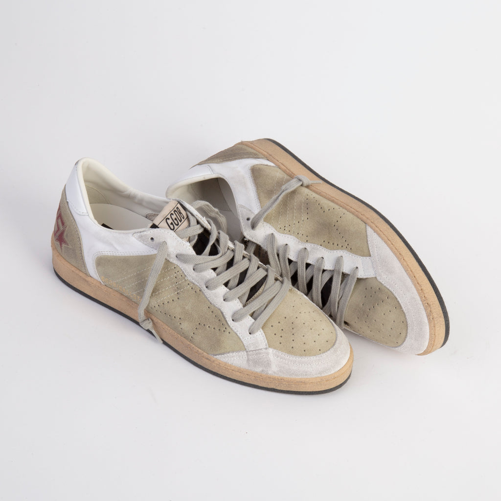 GOLDEN GOOSE SNEAKERS - BALL STAR - TAUPE/WHITE