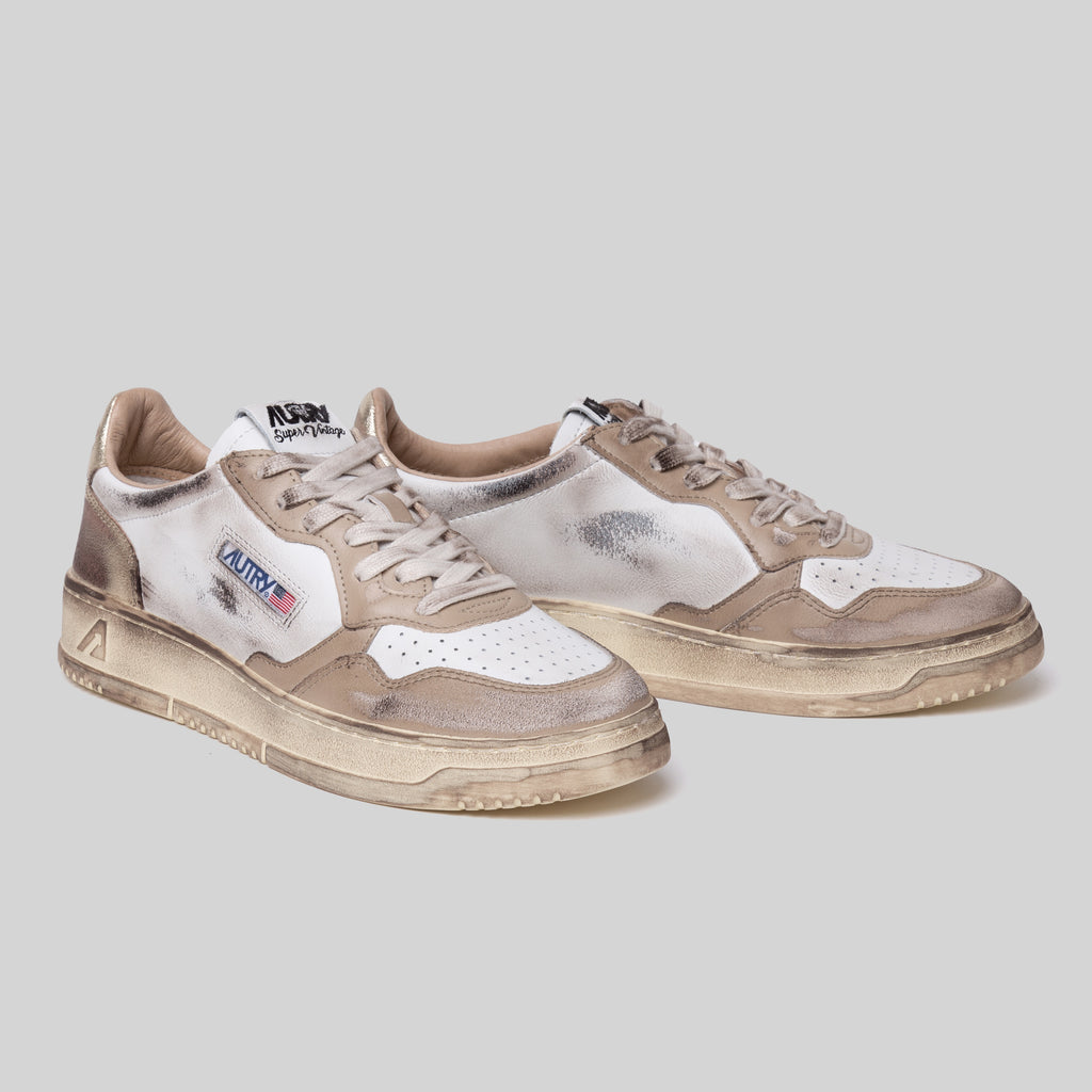 AUTRY SNEAKERS MEDALIST LOW SUPER VINTAGE AVLW-SV 36 BIANCO/PLATINO  