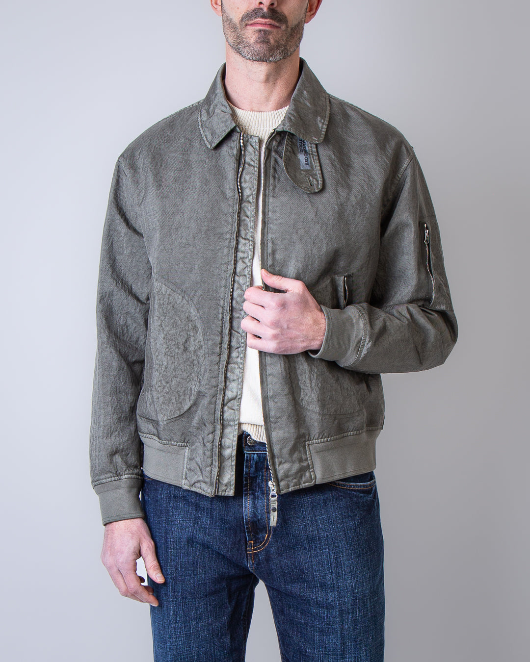Massimo Osti Studio jacket 20MOW205A 110504G 674 grey – Flanella Shop